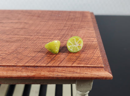 Dollhouse Lime Halves 2 Pieces 1:12 Scale Miniature Food Handmade