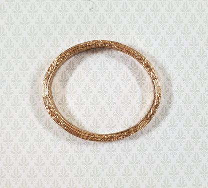 Dollhouse Oval Picture Frame Gold for Paintings Medium Size Miniature