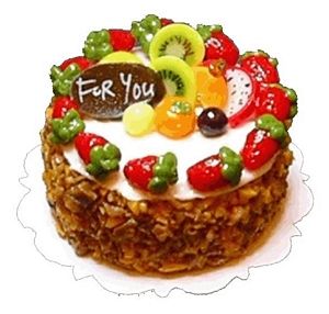 Dollhouse White Chocolate Berry Fruit Cake 1:12 Scale Miniature Dessert Food