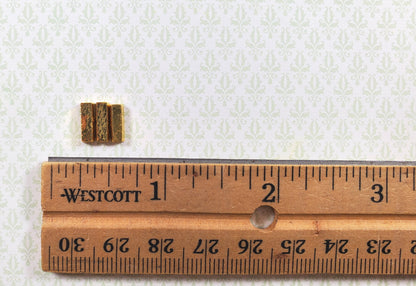 Dollhouse Gold Metal Bullion Bars Set of 3 1:12 Scale Miniature
