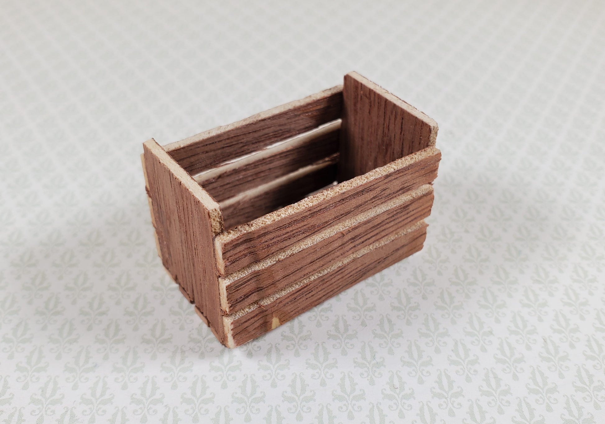 Dollhouse Tall Rustic Wood Produce Crate 1:12 Scale Miniature