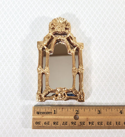 Dollhouse Mirror Baroque Style Gold LARGE 1:12 Scale Miniature Decor 4 1/4" tall