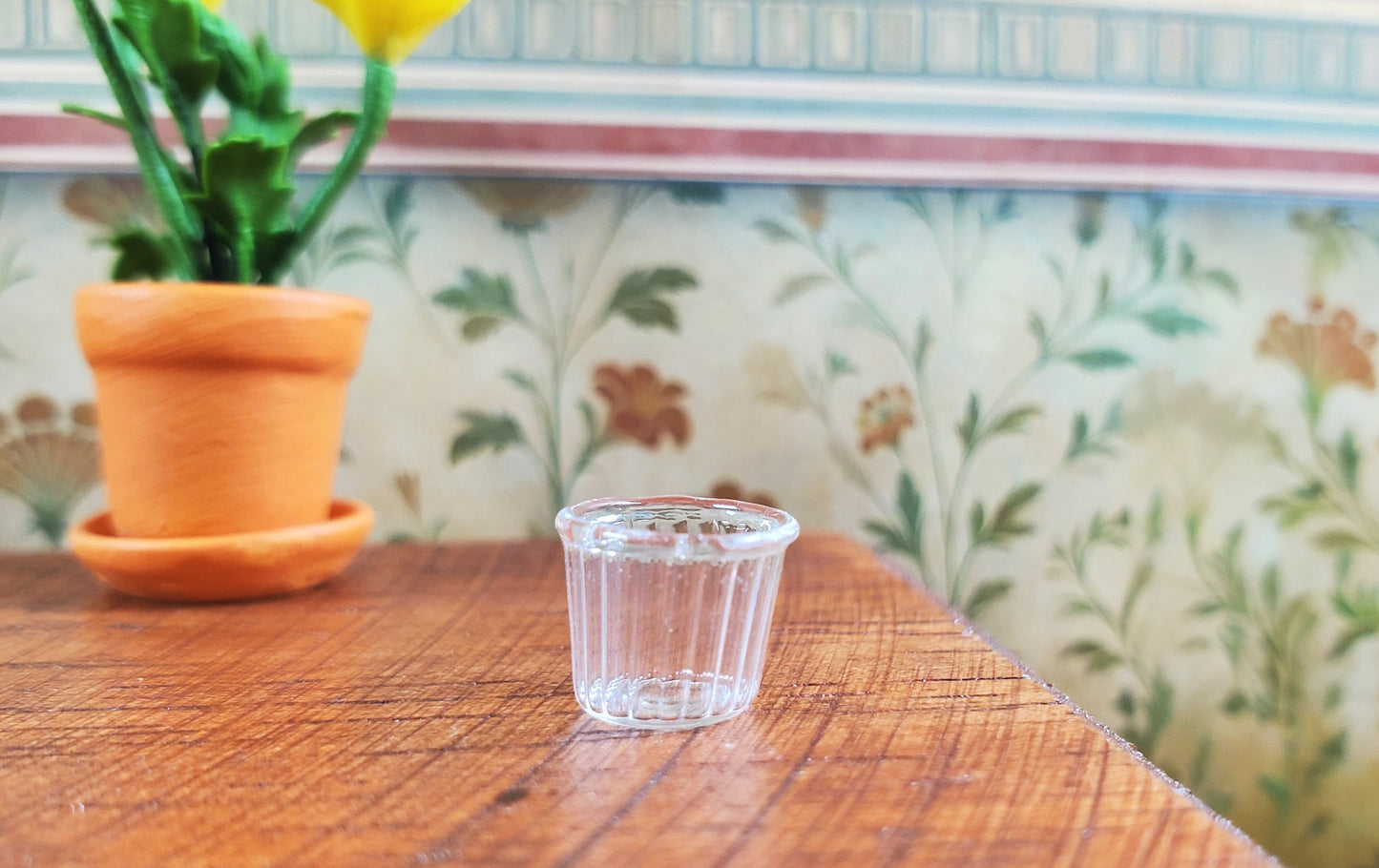 Dollhouse Clear Glass Cup or Votive Holder 1:12 Scale Miniature Glasses Cups