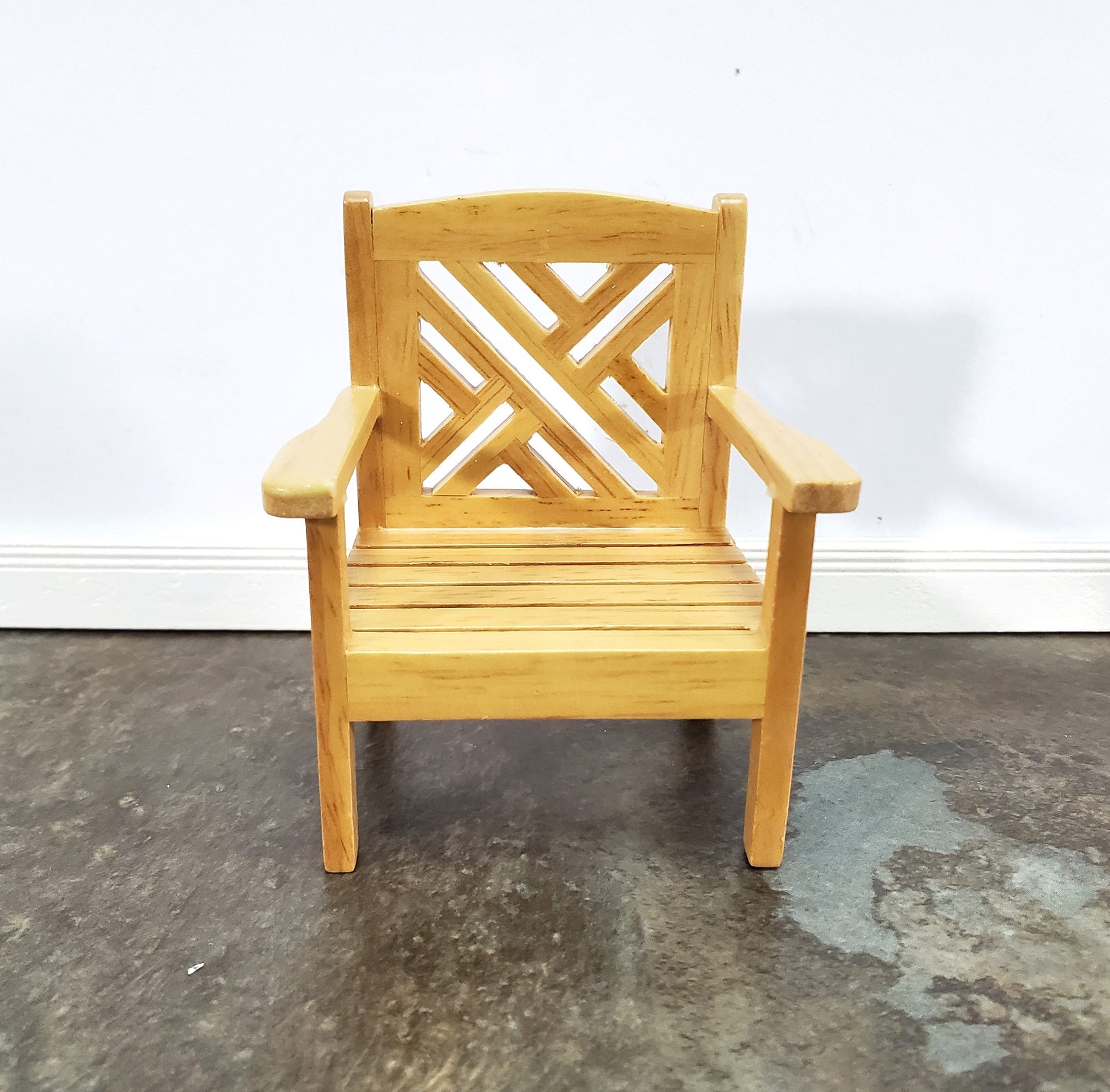 Dollhouse Chair Outdoor Garden Porch Patio Light Oak 1:12 Scale Miniature Furniture