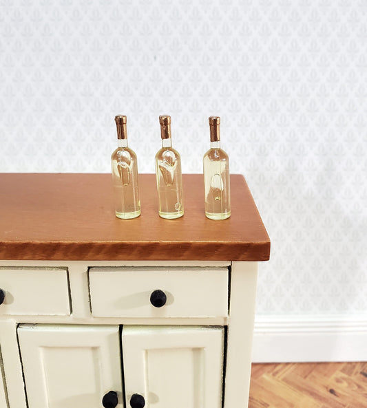 Dollhouse White Wine Bottles x3 Unlabeled Hudson River 1:12 Scale Miniatures