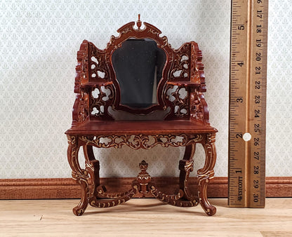 Dollhouse Vanity Dressing Table Walnut Finish 1:12 Scale by Hansson Miniatures