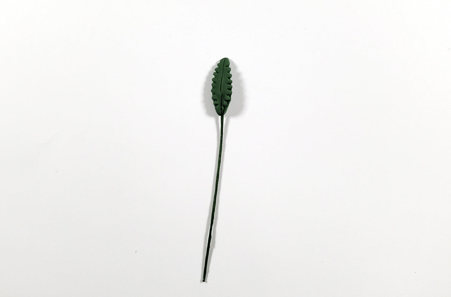 Dollhouse Green Leaves Long Stem Set of 10 Long Serrated 1:12 Scale Miniature