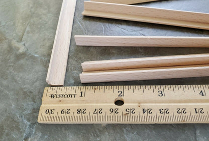 Dollhouse Miniatures 6" Pieces x6 Corner Trim Molding 3/8" x 3/8" x 6" - 70295