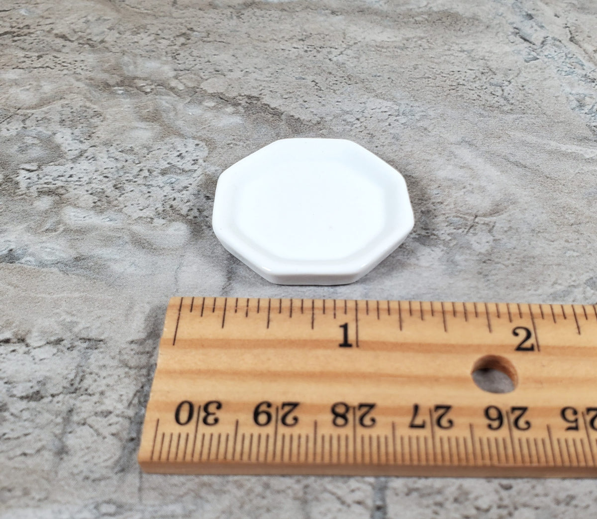 Dollhouse White Ceramic Platter Large 1:12 Scale Miniature Tray