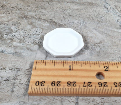 Dollhouse White Ceramic Platter Large 1:12 Scale Miniature Tray
