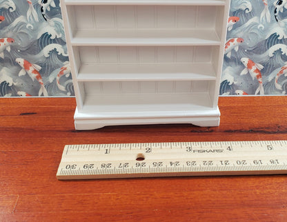 Dollhouse Tall Bookcase White Shelves Bookshelf 1:12 Scale Miniature Furniture