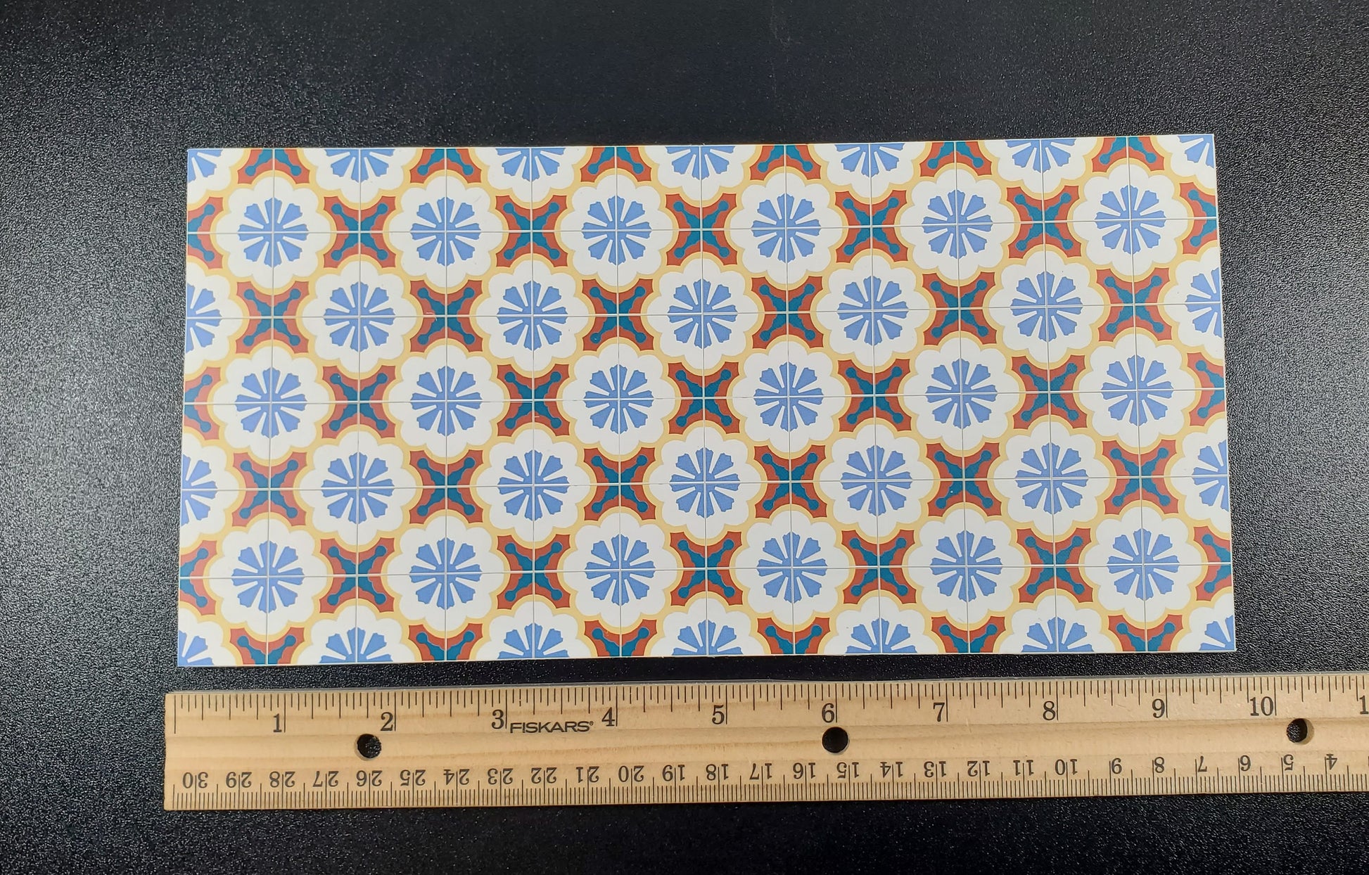 Dollhouse Tile Flooring Sheet Colorful Victorian Mosaic 1:12 Scale Miniature