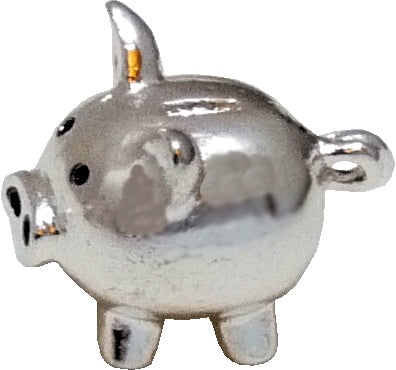 Dollhouse Silver Metal Piggy Bank 1:12 Scale Miniature