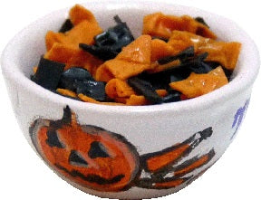 Dollhouse Black & Orange Nacho Chips in a Bowl 1:12 Scale Miniature Food Kitchen