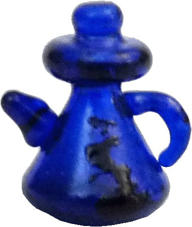 Dollhouse HALF SCALE Blue Glass Teapot 1:24 Miniature Kitchen