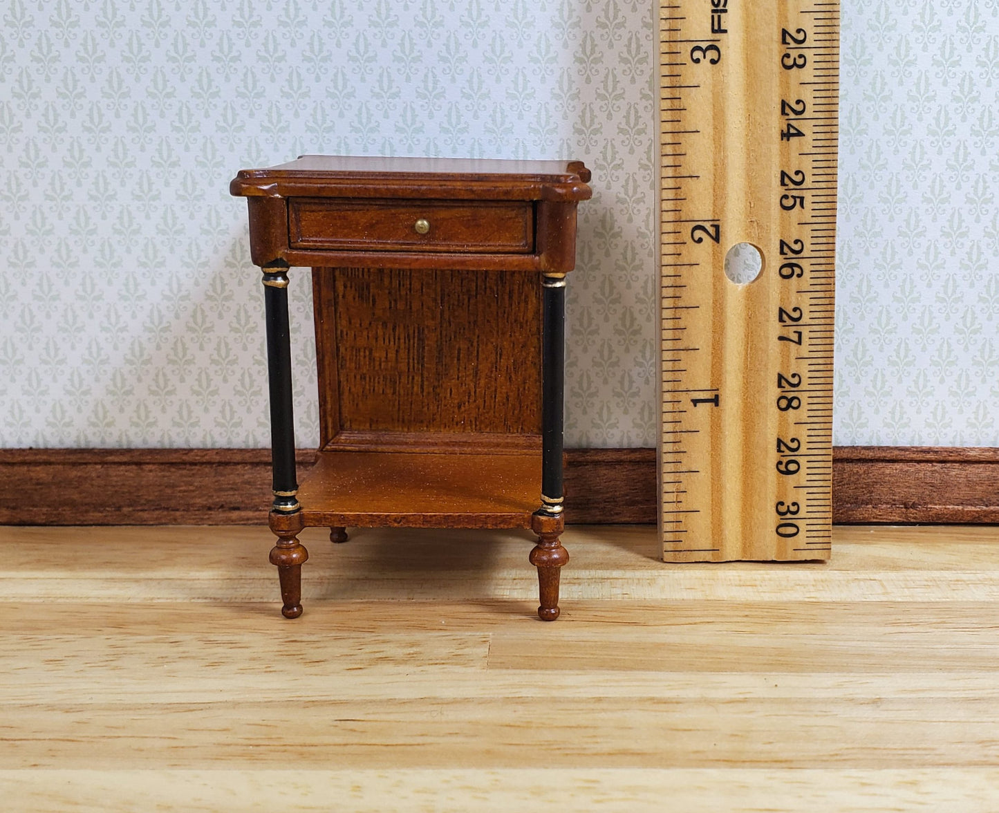 Dollhouse Side Table with Drawer Regency Style 1:12 Scale Hansson's Miniatures
