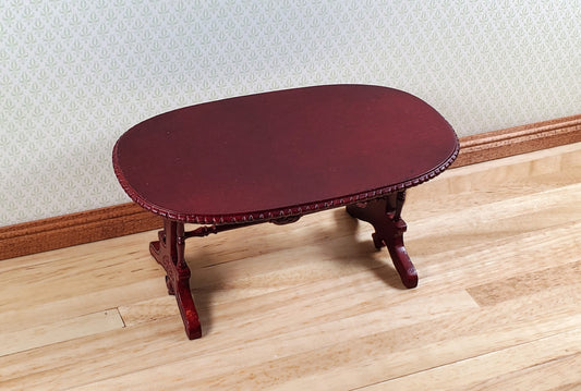 Dollhouse Oval Dining Table by Hansson Wood 1:12 Scale Miniature Mahogany Finish