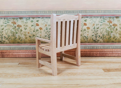 Dollhouse Garden Chair for Porch Patio Unpainted 1:12 Scale Miniature Furniture