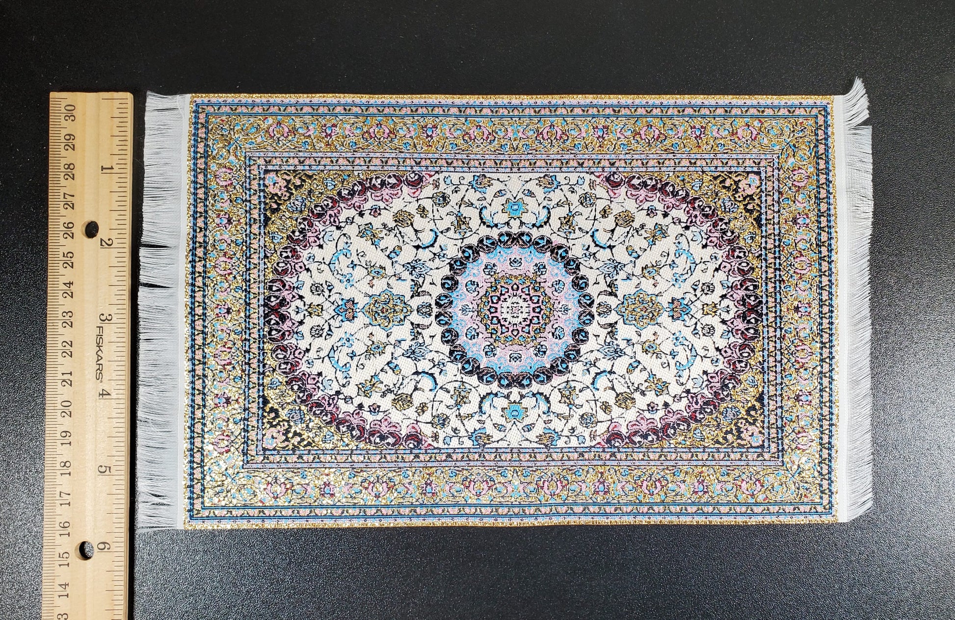 Dollhouse Large Rug Woven Fabric 9 3/4" x 5 7/8" 1:12 Scale Miniature Carpet