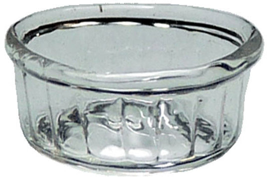 Dollhouse Miniature Clear Glass Ribbed Souffle Bowl 1:12 Scale Miniature