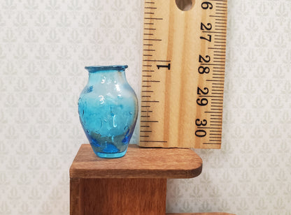 Dollhouse Aqua Glass Vase 1:12 Scale Miniature Decoration Flowers Color Defect