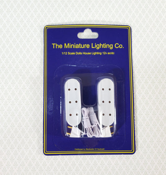 Dollhouse 3 Plug Triple Standard Outlet Extension Cords x2 for 1:12 Scale Miniature Lighting