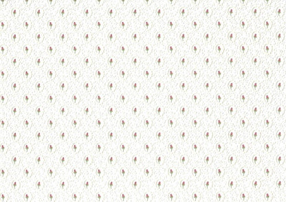 Dollhouse Embossed Wallpaper x3 Sheets Cameo Tulip White 1:12 Scale