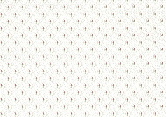Dollhouse Embossed Wallpaper x3 Sheets Cameo Tulip White 1:12 Scale
