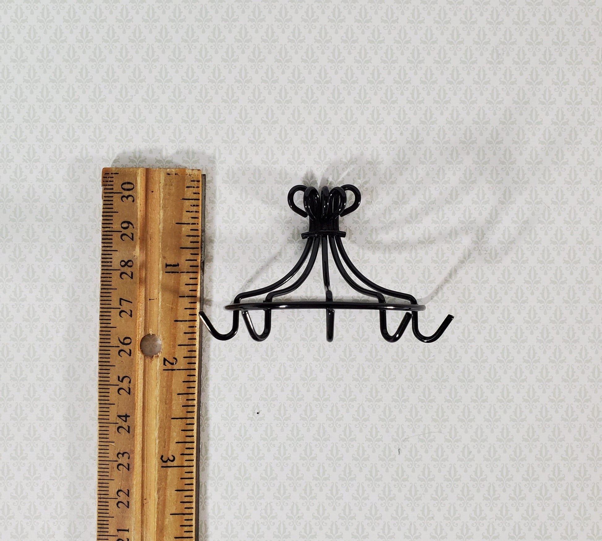 Dollhouse Pot Pan Hanger Rack with Hooks Metal Kitchen Rack 1:12 Scale Miniature