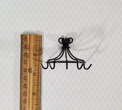 Dollhouse Pot Pan Hanger Rack with Hooks Metal Kitchen Rack 1:12 Scale Miniature