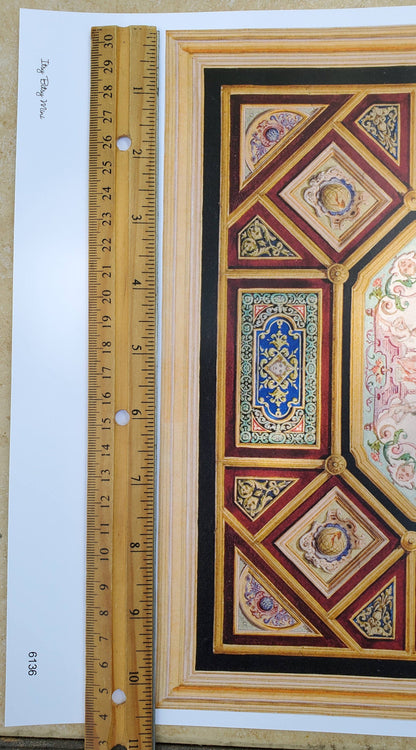 Dollhouse Ceiling Mural Wallpaper Victorian Painted Style 1:12 Scale Itsy Bitsy