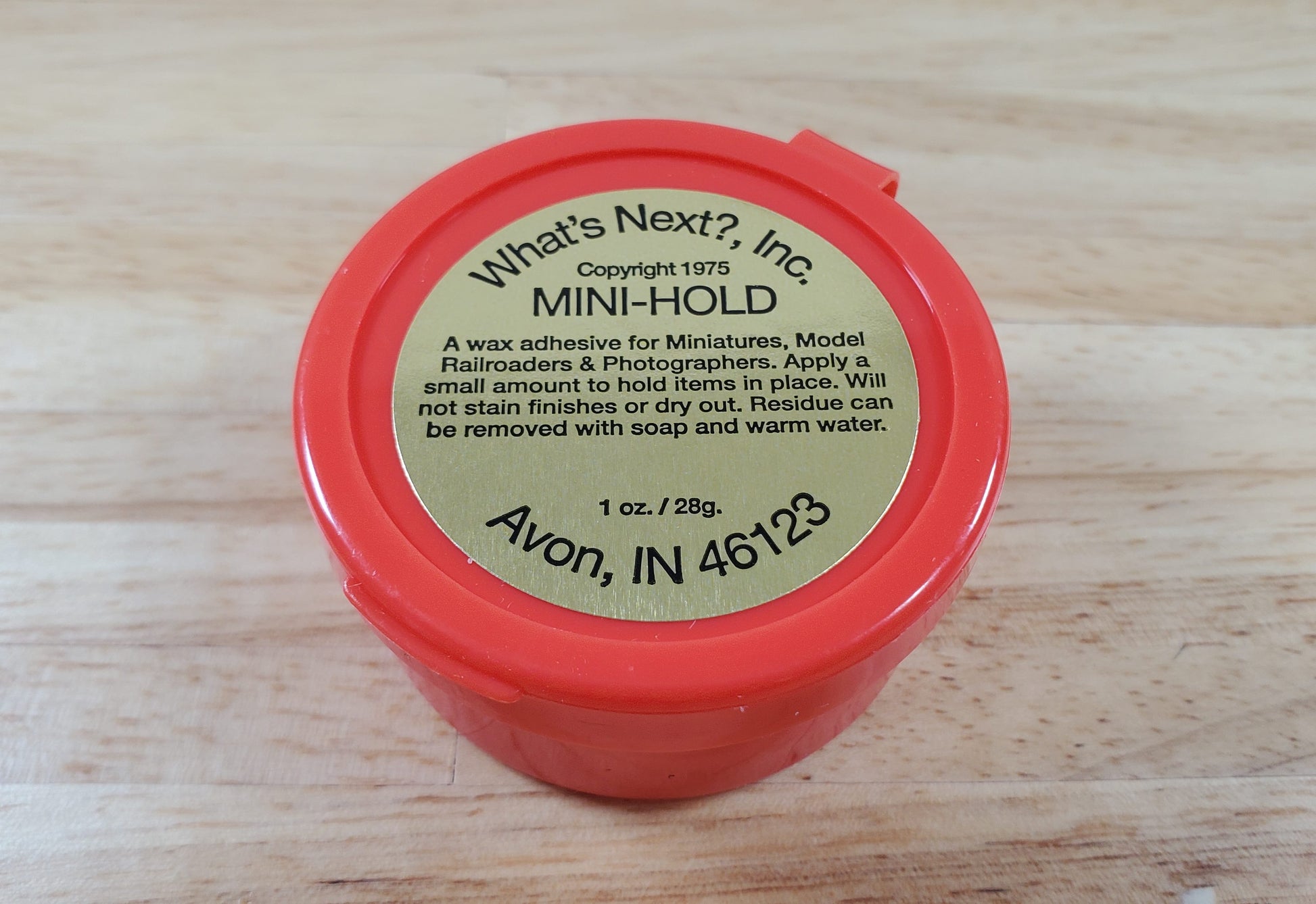 Mini Hold Wax by What's Next Red Jar 1oz Holds Miniatures in Place