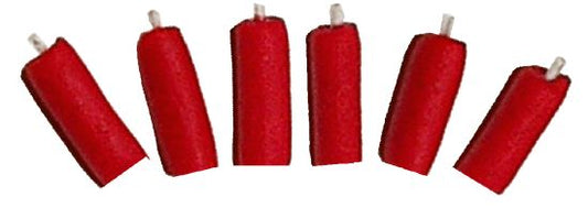 Dollhouse Pillar Candles Red Set of 6 1:12 Scale Miniature