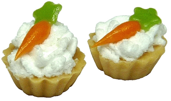 Dollhouse Carrot Cream Puff Pastry Set of 2 1:12 Scale Miniature Food