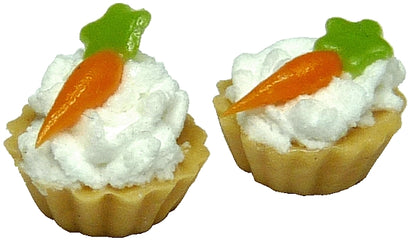 Dollhouse Carrot Cream Puff Pastry Set of 2 1:12 Scale Miniature Food