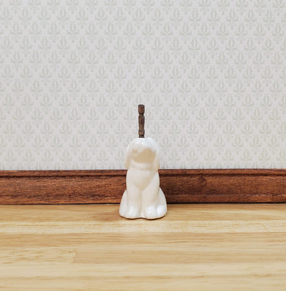 Dollhouse Dog Toilet Brush Holder Ceramic 1:12 Scale Bathroom Accessories