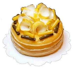 Dollhouse White Chocolate Curl Butterscotch Cake 1:12 Scale Miniature Dessert