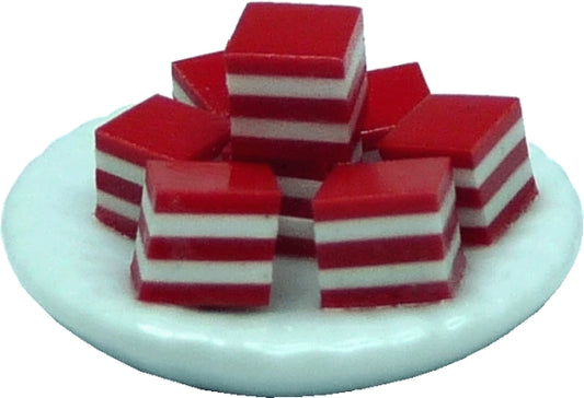 Dollhouse Jello Squares on a Plate 1:12 Scale Miniature Dessert Food