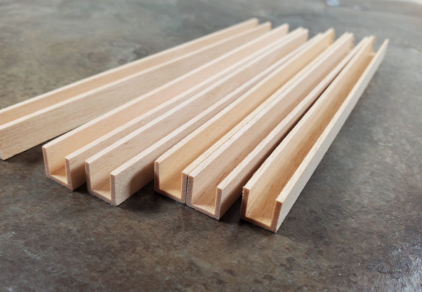 Miniature Channel Molding Wood Trim Short 6" Long 6pcs 3/8" x 3/8" HW7067