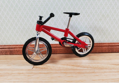 Dollhouse Miniature Child's Bike Bicycle Red & Black 1:12 Scale Moveable