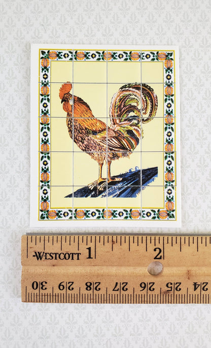 Dollhouse Miniature Wall "Tiles" Embossed Paper Kitchen Rooster 1:12 Scale by World Model