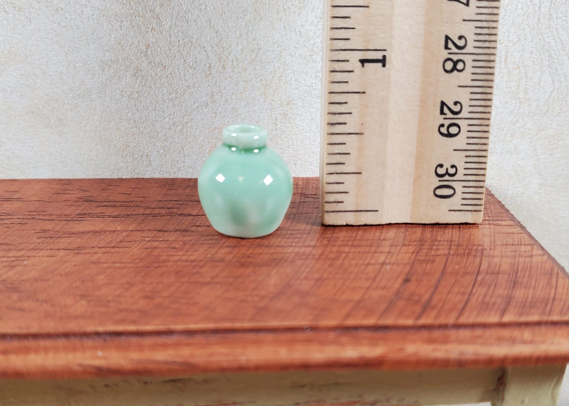 Dollhouse Small Ceramic Vase or Jug Green1:12 Scale Miniature