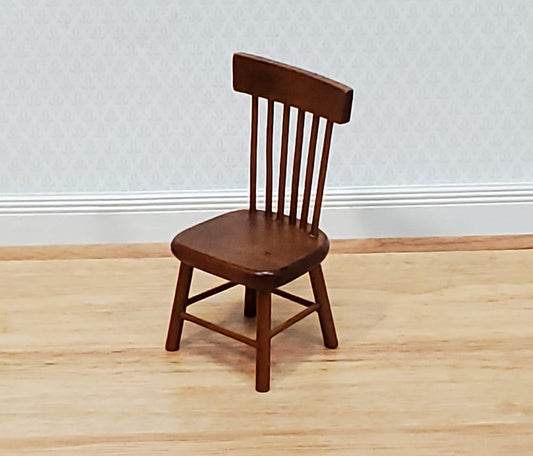 Dollhouse Kitchen Side Chair Walnut Finish 1:12 Scale Miniature Furniture CL10906
