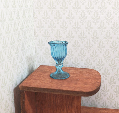 Dollhouse Fancy Blue Water or Wine Glass 1:12 Scale Miniature