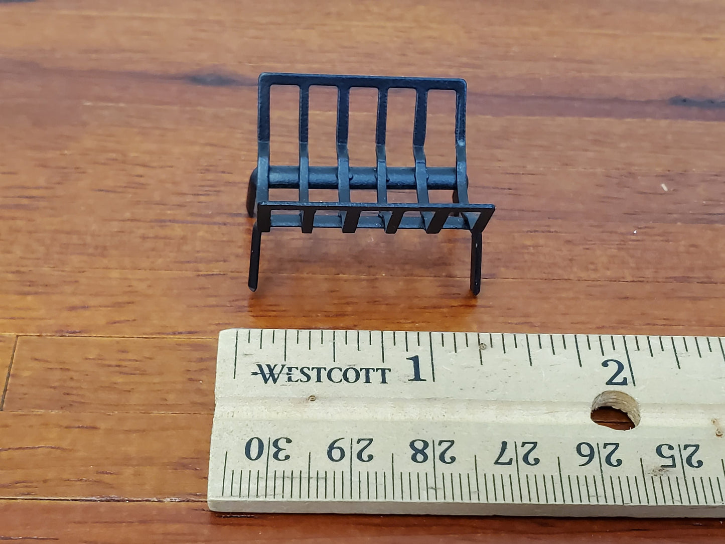 Dollhouse Fireplace Grate Log Rack Black Metal 1:12 Scale Miniature