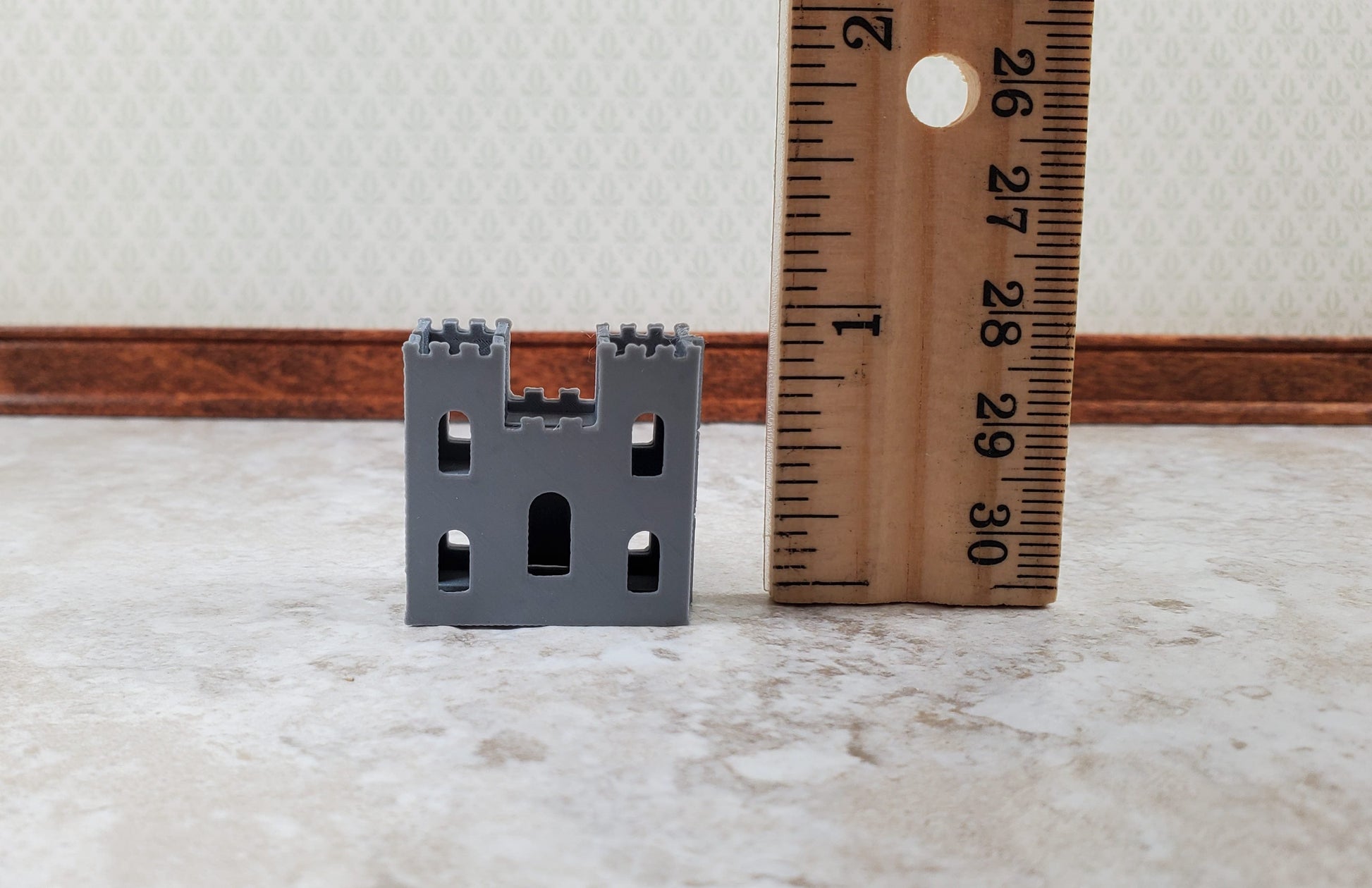 Super Tiny Miniature Castle Play Toy for Dollhouses Opens Draw Bridge 1" Tall