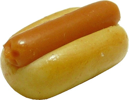 Dollhouse Hot Dog on a Bun Plain 1:12 Scale Miniature Food Kitchen