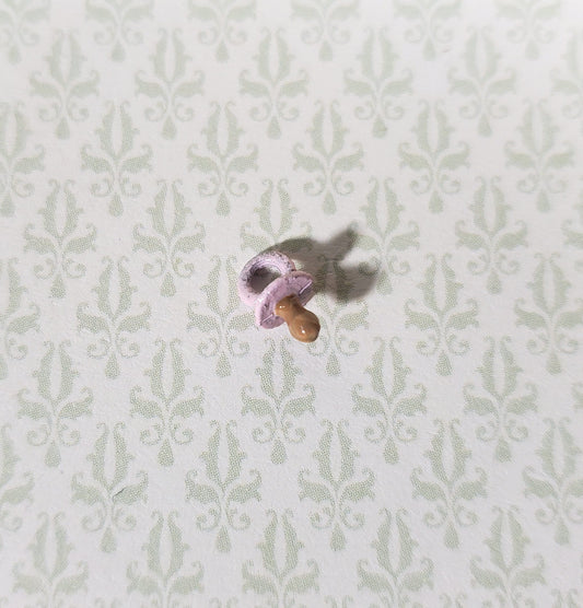 Dollhouse Miniature Baby Pacifier PINK 1:12 Scale Nursery Tiny Painted Metal