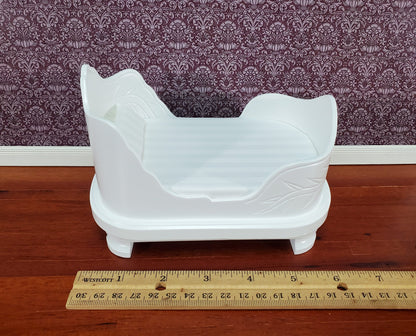 Dollhouse "Belter" Curved Bed White Finish Large 1:12 Scale Miniature Furniture