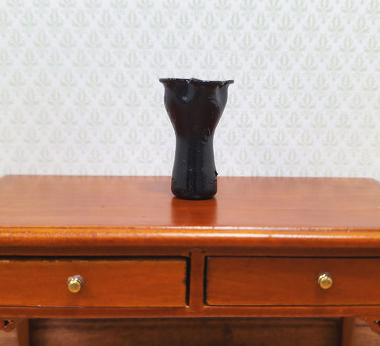 Dollhouse Black Ruffled Vase 1:12 Scale Miniature Decoration Halloween